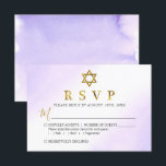 Elegant Vattenfärg Pastel Lila Guld Bat mitzvah OSA Kort<br><div class="desc">Elegant Vattenfärg Pastel Lila Guld Bat mitzvah OSA kort</div>