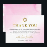 Elegant Vattenfärg Pastel Rosa Guld Bat mitzvah Tack Kort<br><div class="desc">Elegant Vattenfärg Pastel Rosa Guld Bat mitzvah tackkort</div>