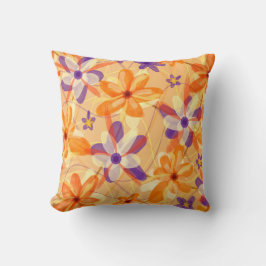 Elegant Vattenfärg Peach Plum Pastel-Blommigt Kudde
