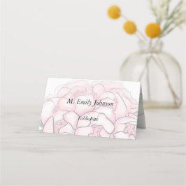 Elegant vattenfärg Peony bröllops vikta platskort Placeringskort
