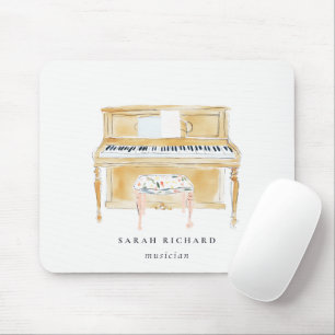 Elegant Vattenfärg Pianomusiker Musiklärare Musmatta