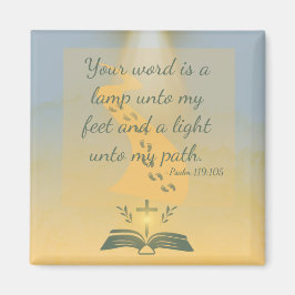 Elegant Vattenfärg Psalm 119:105 Magnet