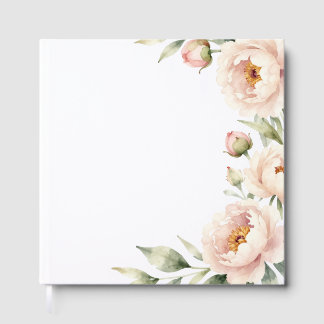 Elegant vattenfärg rodnad peony blomsterbakgrund gästböcker