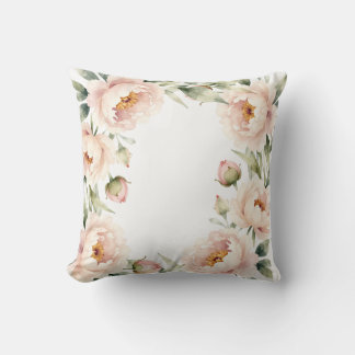 Elegant vattenfärg rodnad peony blomsterbakgrund kudde