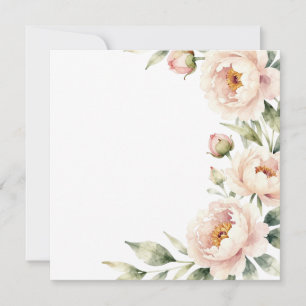 Elegant vattenfärg rodnad peony blomsterbakgrund spara datumet