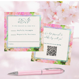 Elegant vattenfärg rosa hydrangea trädgård bröllop tilläggskort
