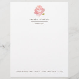 Elegant vattenfärg rosa ros reklamblad