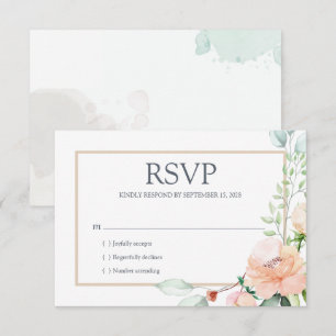 Elegant vattenfärg rosapink blomster OSA kort