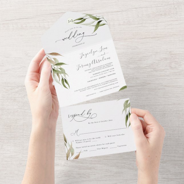 Elegant Vattenfärg Rustic Eucalyptus (Tearaway)