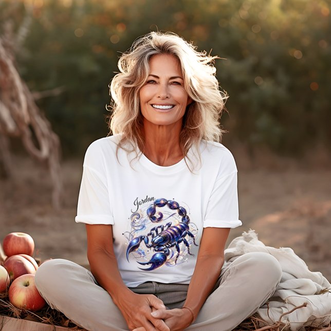 Elegant Vattenfärg Scorpio Zodiac-Anpassningsbar T Shirt (Skapare uppladdad)