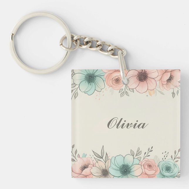 Elegant Vattenfärg Sketchy Flowers (Framsidan)