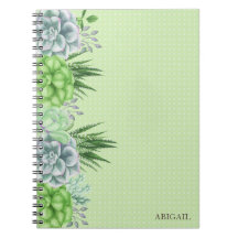Elegant Vattenfärg Succulcal Botanical Monogram