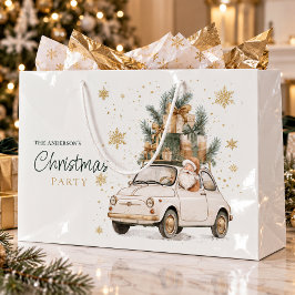 Elegant Vattenfärg Tomtebil Snö Julfest