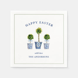 Elegant Vattenfärg Topiary Påsk Pappersservett