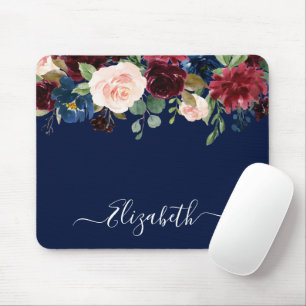 Elegant Vattenfärg Trendiget Blandad Blommigt, bl Musmatta