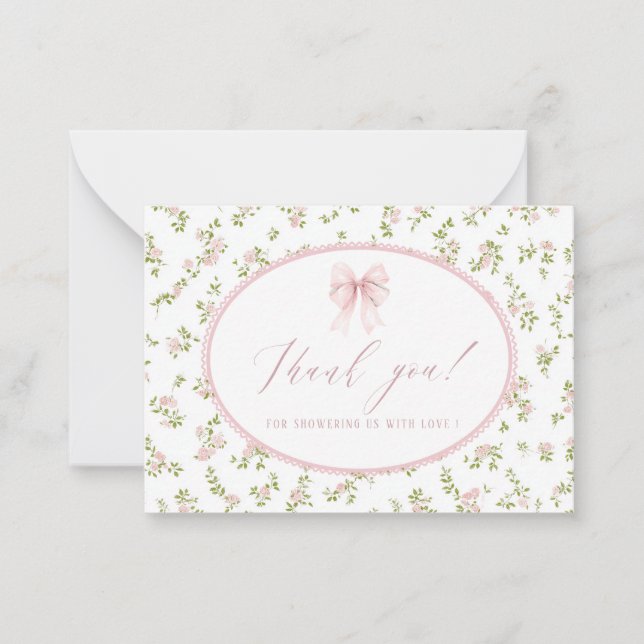 Elegant vattenfärg vår vildblomma Platt Notkort Anteckningskort (Framsida)