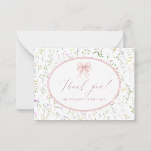 Elegant vattenfärg vår vildblomma Platt Notkort Anteckningskort
