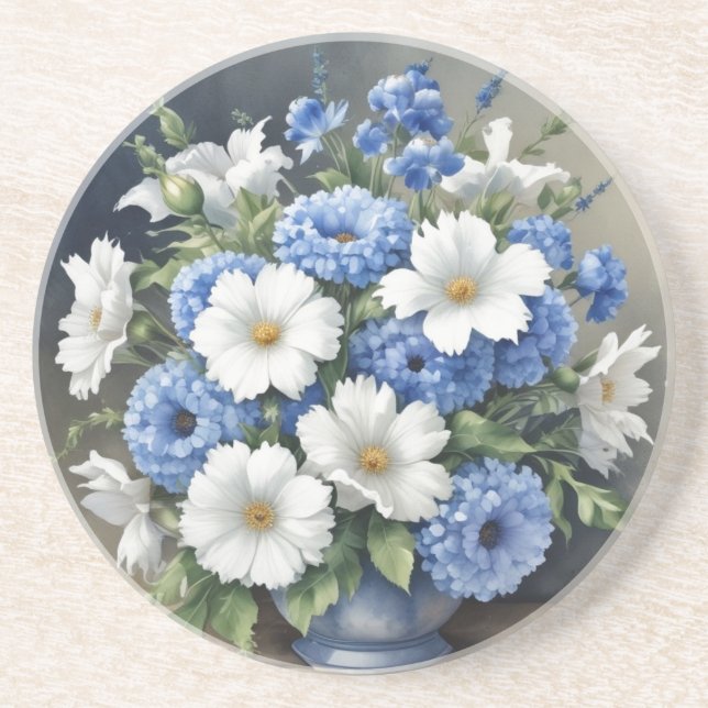 Elegant vattenfärg vas för blommor underlägg (Framsidan)