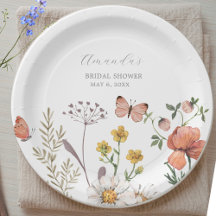 Elegant vattenfärg vildblomma bröllopsdusch