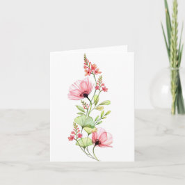Elegant Vattenfärg Vildblomma Lyckönskningskort Kort