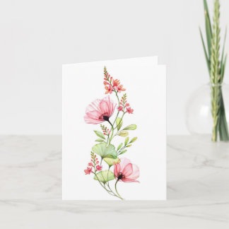 Elegant Vattenfärg Vildblomma Lyckönskningskort Kort