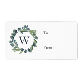 Elegant Vattenfärg Vinter Foliage Utandning Monogr Fraktsedel