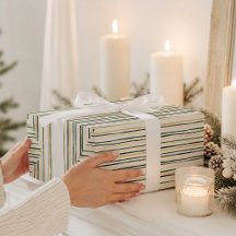 Elegant Vattenfärg Vinterrandig Presentpapper