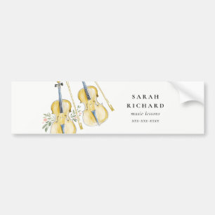 Elegant Vattenfärg Violinmusiker Musiklärare Bildekal