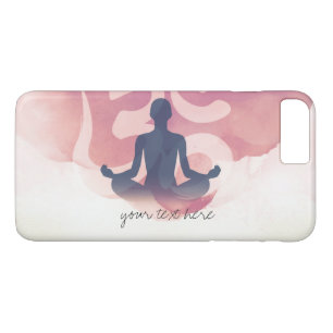 Elegant Vattenfärg Yoga Meditation Pose Om Symbol