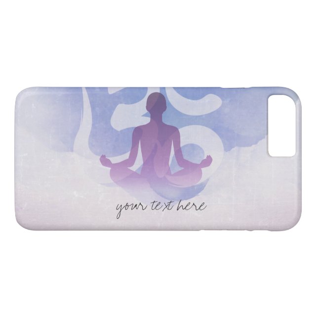 Elegant Vattenfärg Yoga Meditation Pose Om Symbol Case-Mate iPhone Skal (Baksida (horisontal))