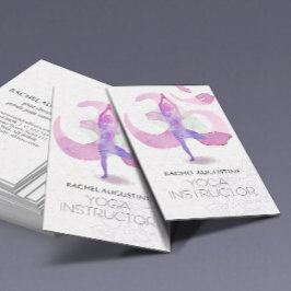 Elegant Vattenfärg Yoga Meditation Pose Om Symbol Visitkort