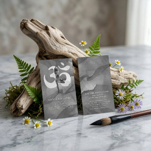 Elegant vattenfärg yoga meditation ställning Om-sy Visitkort