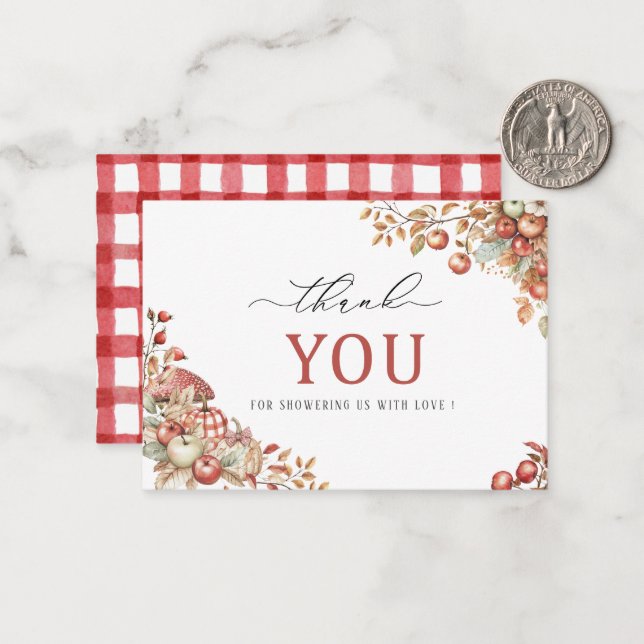 Elegant Vattenfärga appleen från öga babyduschen Anteckningskort (Fram/Back In Situ)