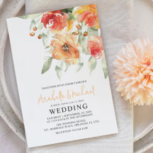 Elegant Vattenfärgad Apricot-Blommigt