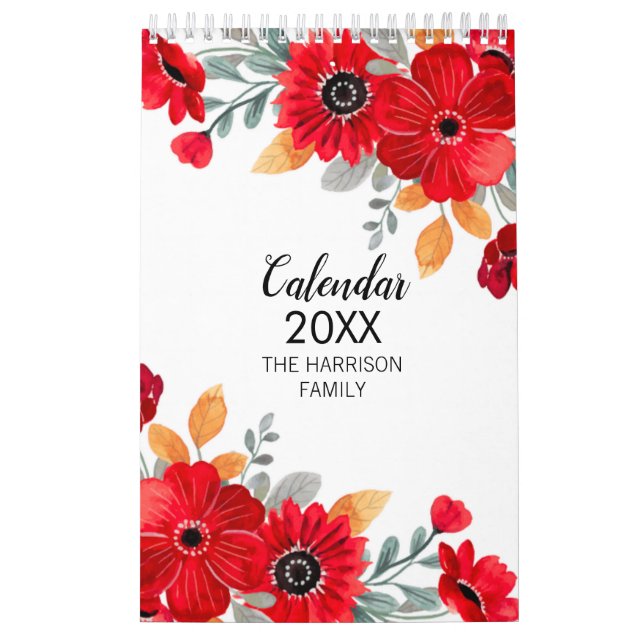 Elegant Vattenfärgad Blommigt Botaniskt Kalender (Omslag)