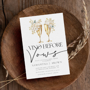 Elegant Vattenfärgad Blommigt Champagne Möhippa Inbjudningar
