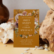 Elegant vattenfärgad blommigt senap orange Sweet 1