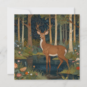 Elegant vattenfärgad boho rustik woodland hjort inbjudningar