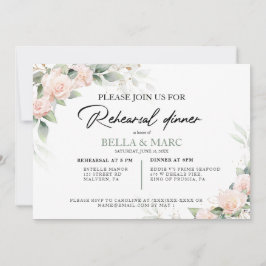 Elegant Vattenfärgad eukalyptus Rehearsal Middag Inbjudningar