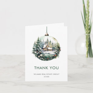 Elegant Vattenfärgad jul Ornament Corporate Tack Kort