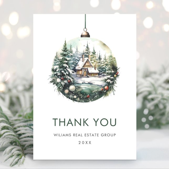 Elegant Vattenfärgad jul - Ornament Helgdag Tack Kort (Skapare uppladdad)