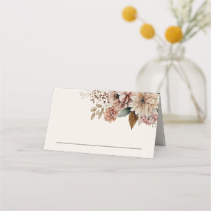 Elegant, vattenfärgad trädgårdsfall blommigt boho  placeringskort