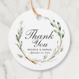 Elegant Vattenfärgade Tack för vattenutandning Gåvor Etiketter