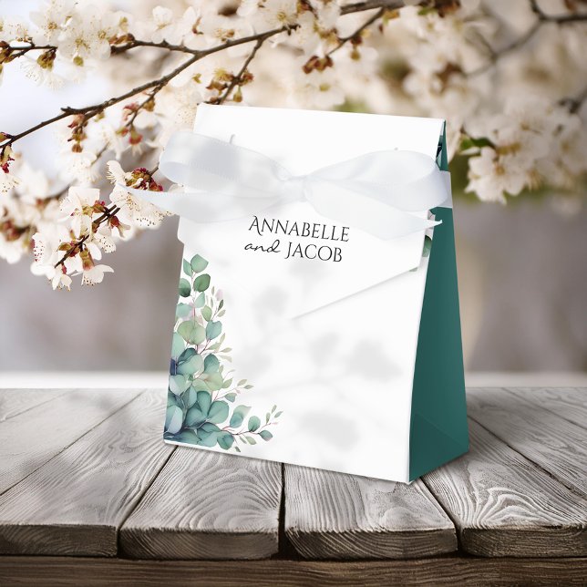 Elegant vattenfärgblad presentask för bröllop (Skapare uppladdad)