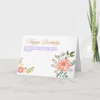 Elegant vattenfärgblomma födelsedagsgratulation kort