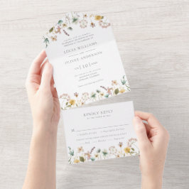 Elegant vattenfärgblommig bröllop