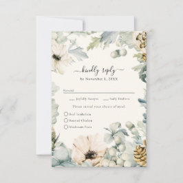 Elegant vattenfärgblommig bröllops-RSVP-kort OSA Kort