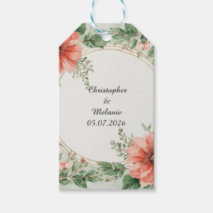 Elegant vattenfärgblommig ram  presentetikett