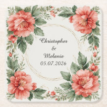 Elegant vattenfärgblommig ram