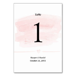 Elegant  vattenfärgen Bröllop Bordsnummer
